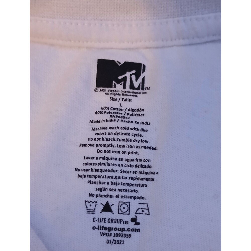 MTV Graphic T Shirt Large Retro Psychedelic Logo Off White Music Television - Picture 4 of 4